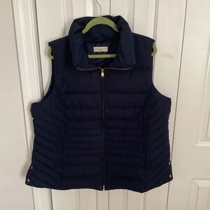 Talbots Dark Navy Blue Quilted Vest 1X